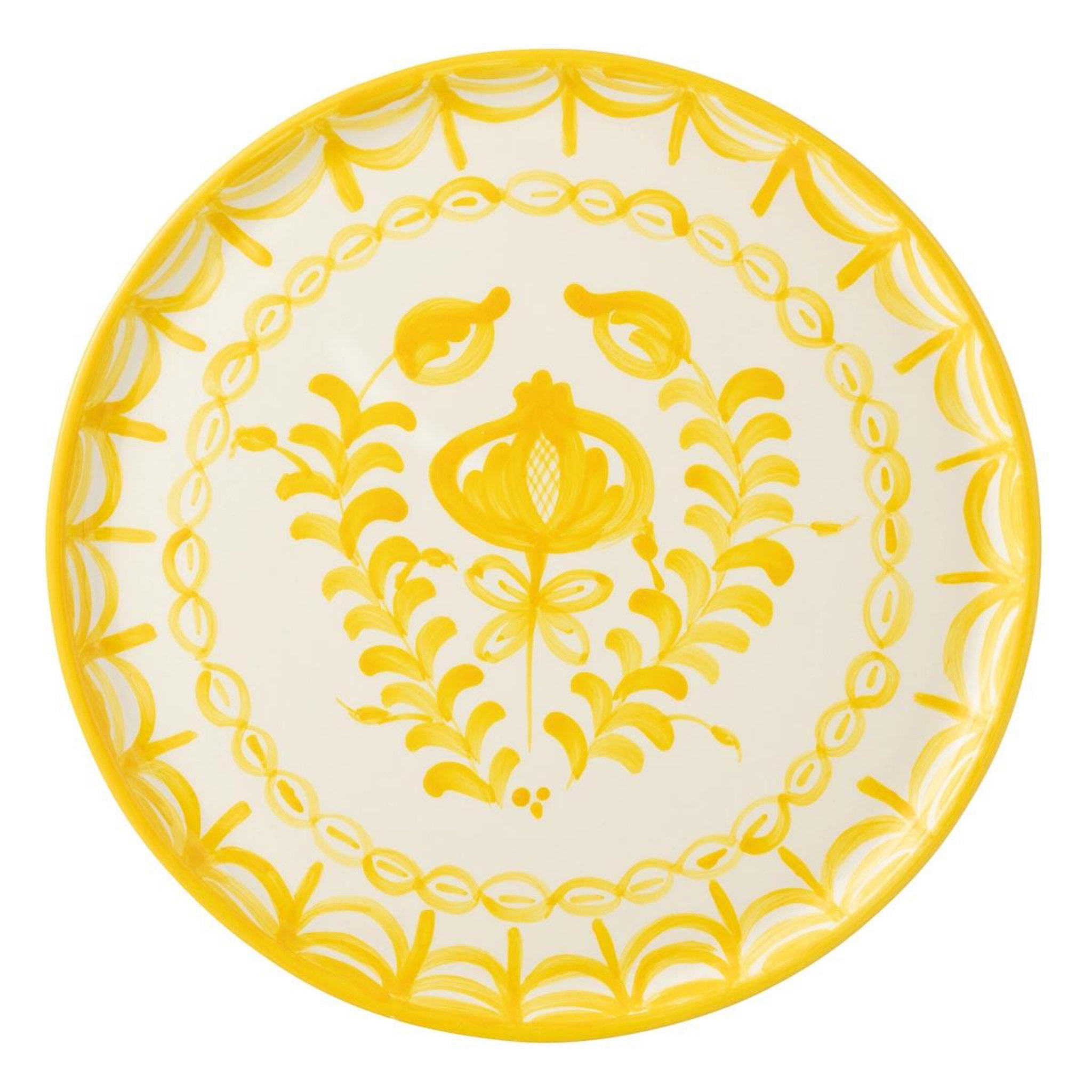 J-LINE Assiette de présentation en céramique  granada  34cm jaune