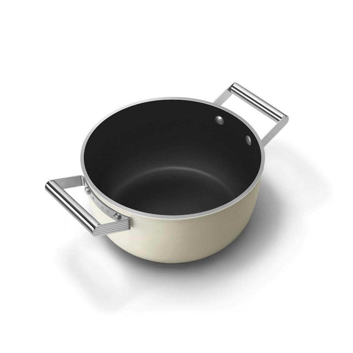 SMEG Faitout crème mat 24cm + couvercle - CSF2412CRM