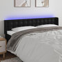 Voir la diapositive 1 : VIDAXL Tete de lit a LED Noir 163x16x78/88 cm Similicuir