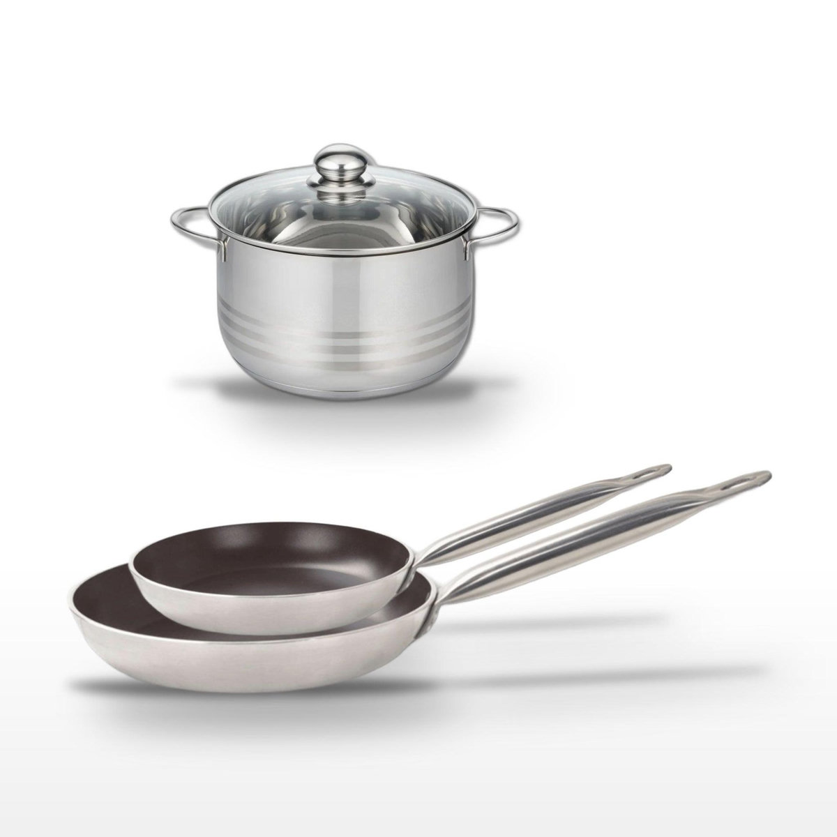 ELO Lot Poêles 24/28cm et Faitout 24cm Elo Bistro Line