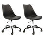 Voir la diapositive 1 : Paris Prix Lot de 2 Chaises à Roulettes  Kiruna  92cm Noir