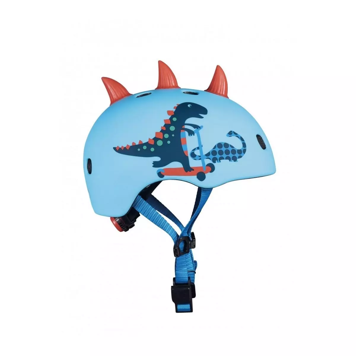 Micro Casque Vélo et Trottinette Dinosaure 3D  boucle magnétique  lumière LED intégrée  Taille S