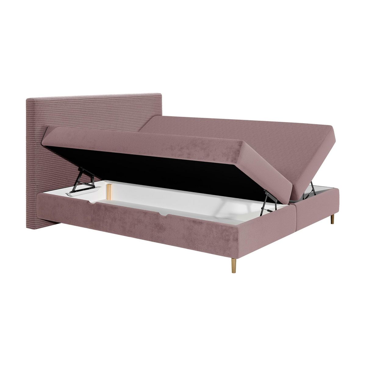 BEST MOBILIER Rafaela - lit boxspring - 160x200 - coffres et surmatelas inclus - en velours