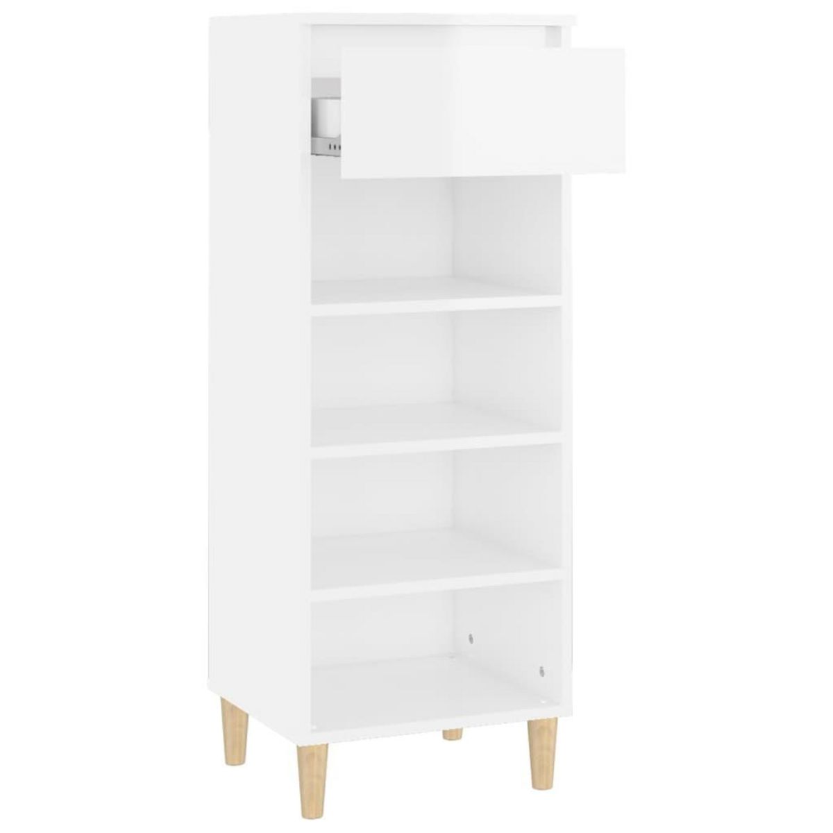 VIDAXL Armoire a chaussures Blanc brillant 40x36x105cm Bois ingenierie