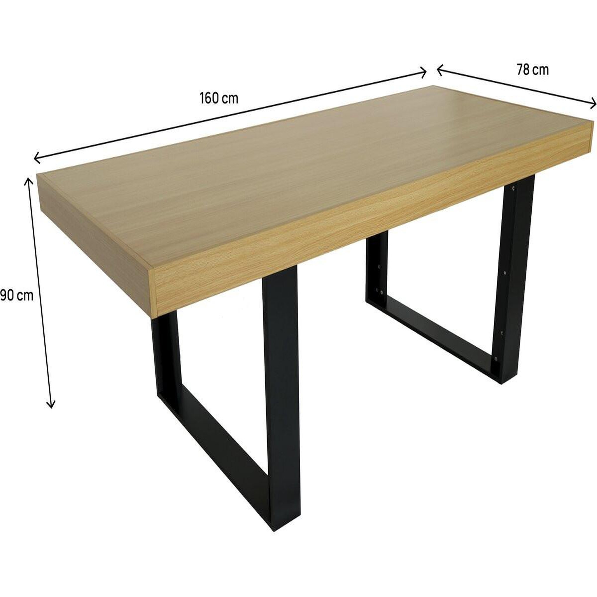 Voir la diapositive 3 : Habitat et Jardin Table repas  eloise  - 200 x 90 x 80 cm - marron
