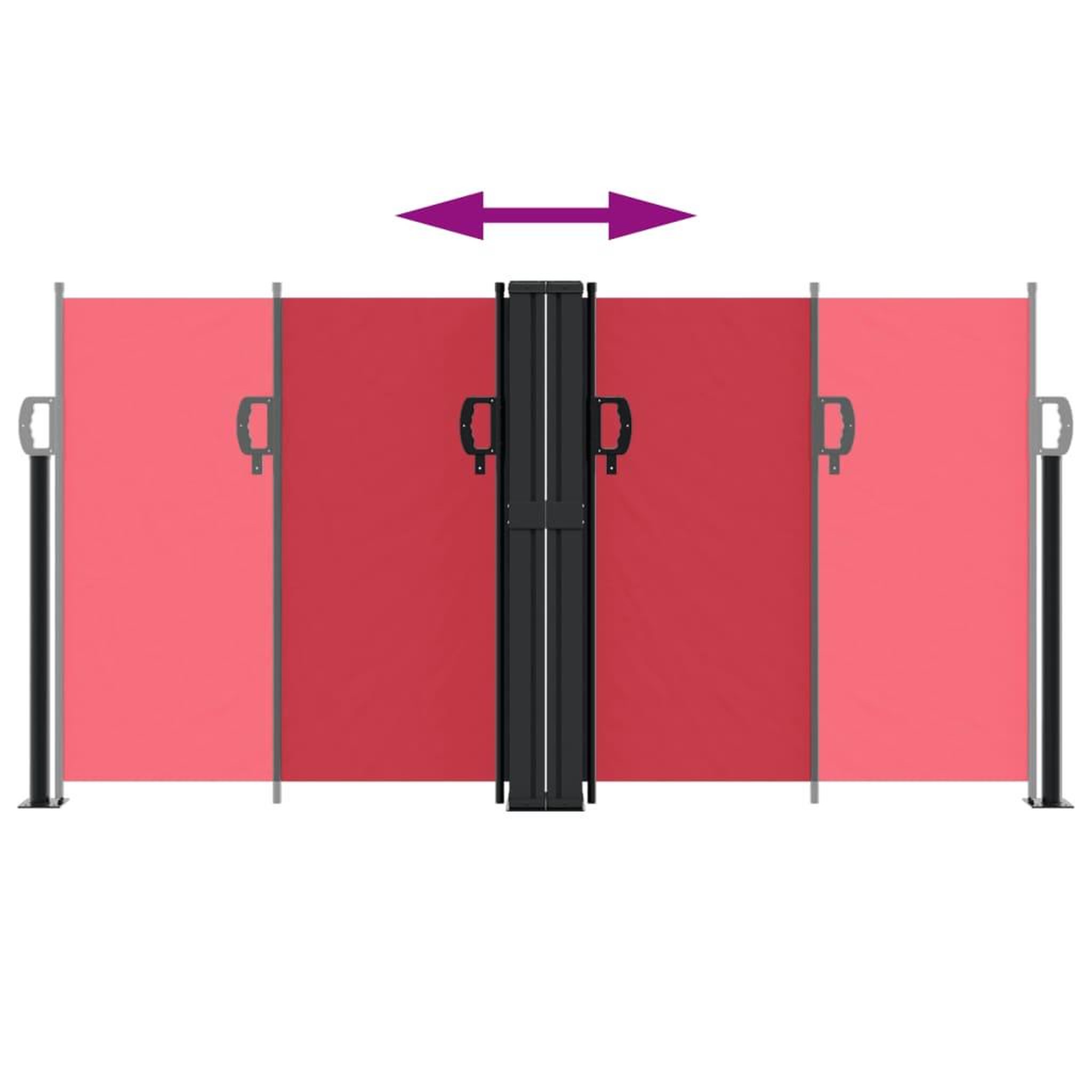 Voir la diapositive 5 : VIDAXL Auvent lateral retractable rouge 120x1200 cm