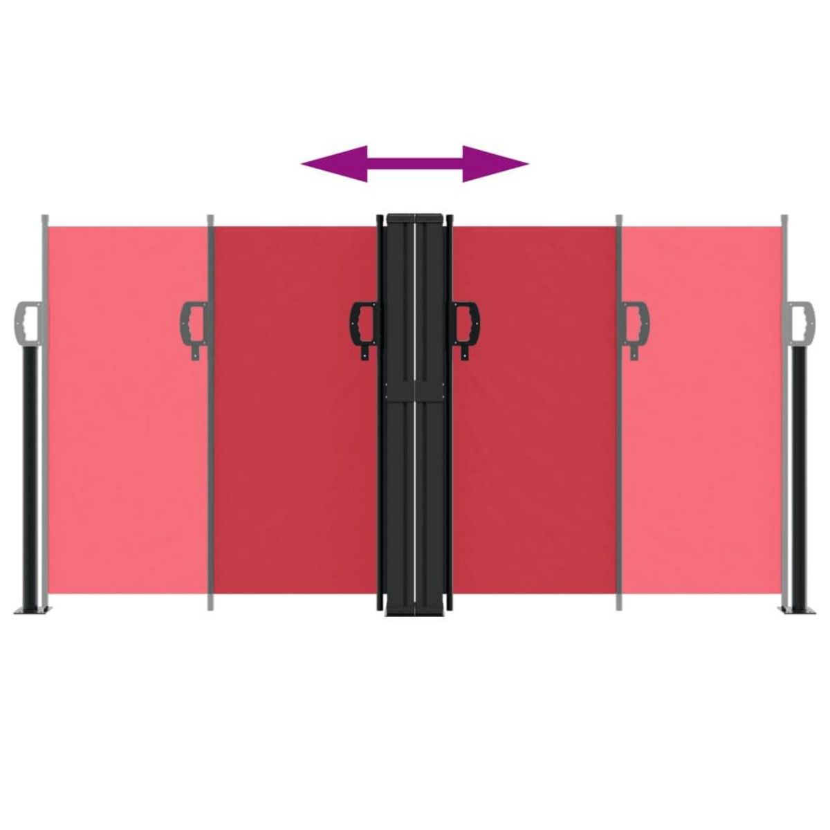 VIDAXL Auvent lateral retractable rouge 120x1200 cm