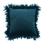 Paris Prix Coussin Déco à Plumes  Marlène  40x40cm Bleu