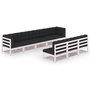 Voir la diapositive 2 : VIDAXL Salon de jardin avec coussins 8 pcs blanc bois de pin massif