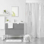 Voir la diapositive 2 : Paris Prix Rideau de Douche Imprimé  Orbella  180x200cm Blanc & Argent