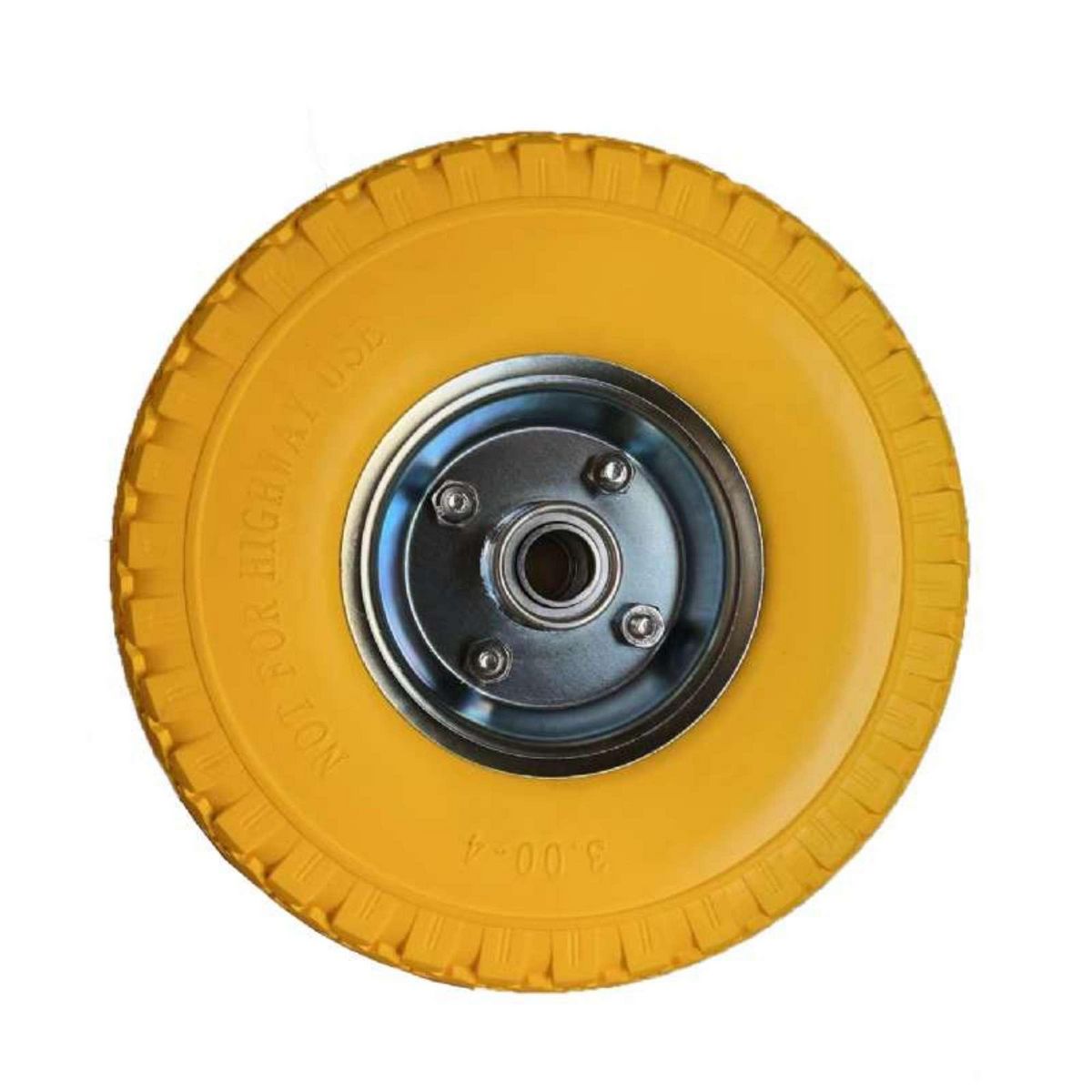  Roue increvable jaune 10  260 x 85mm alésage 20mm