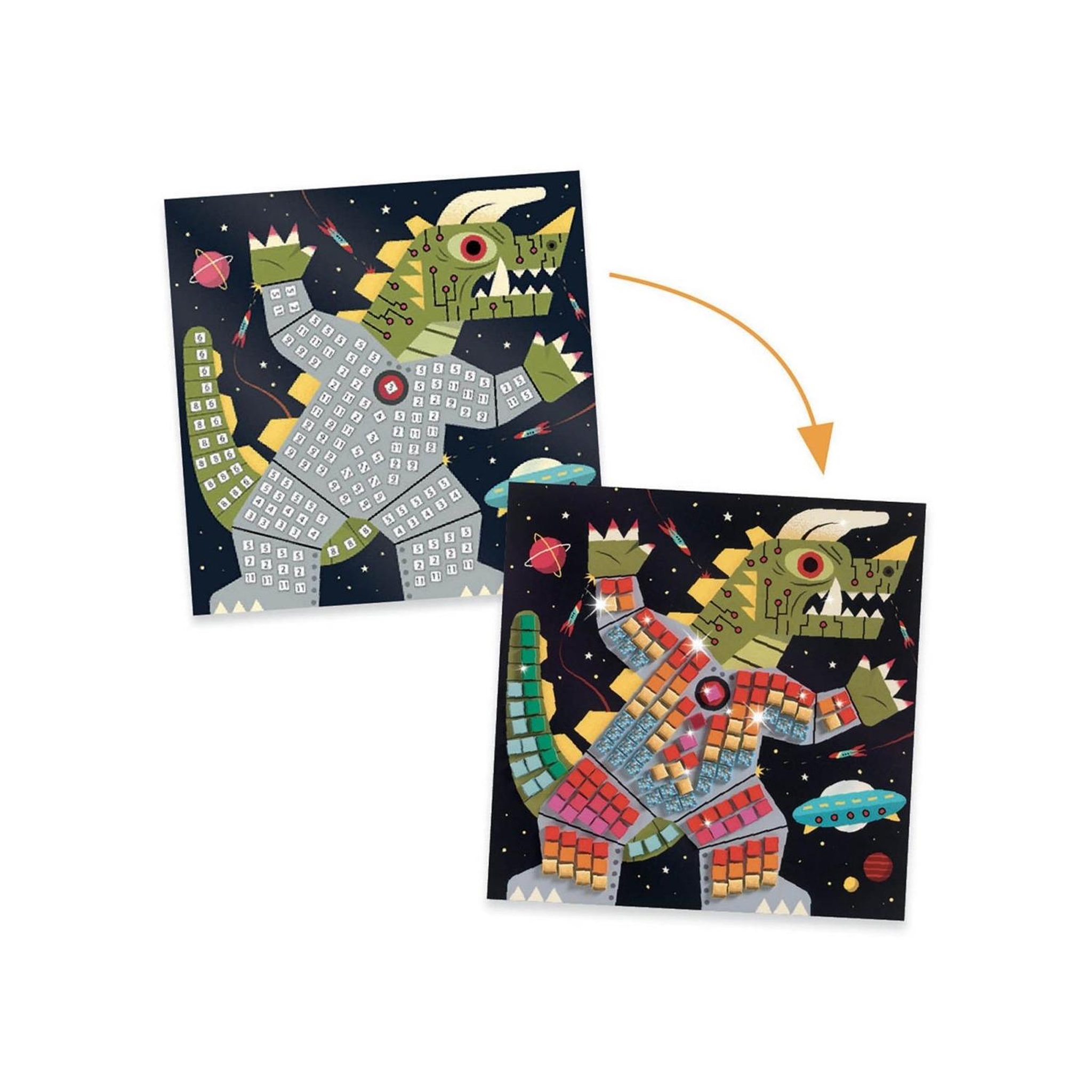 Voir la diapositive 3 : Djeco Collages Mosaiques Space battle