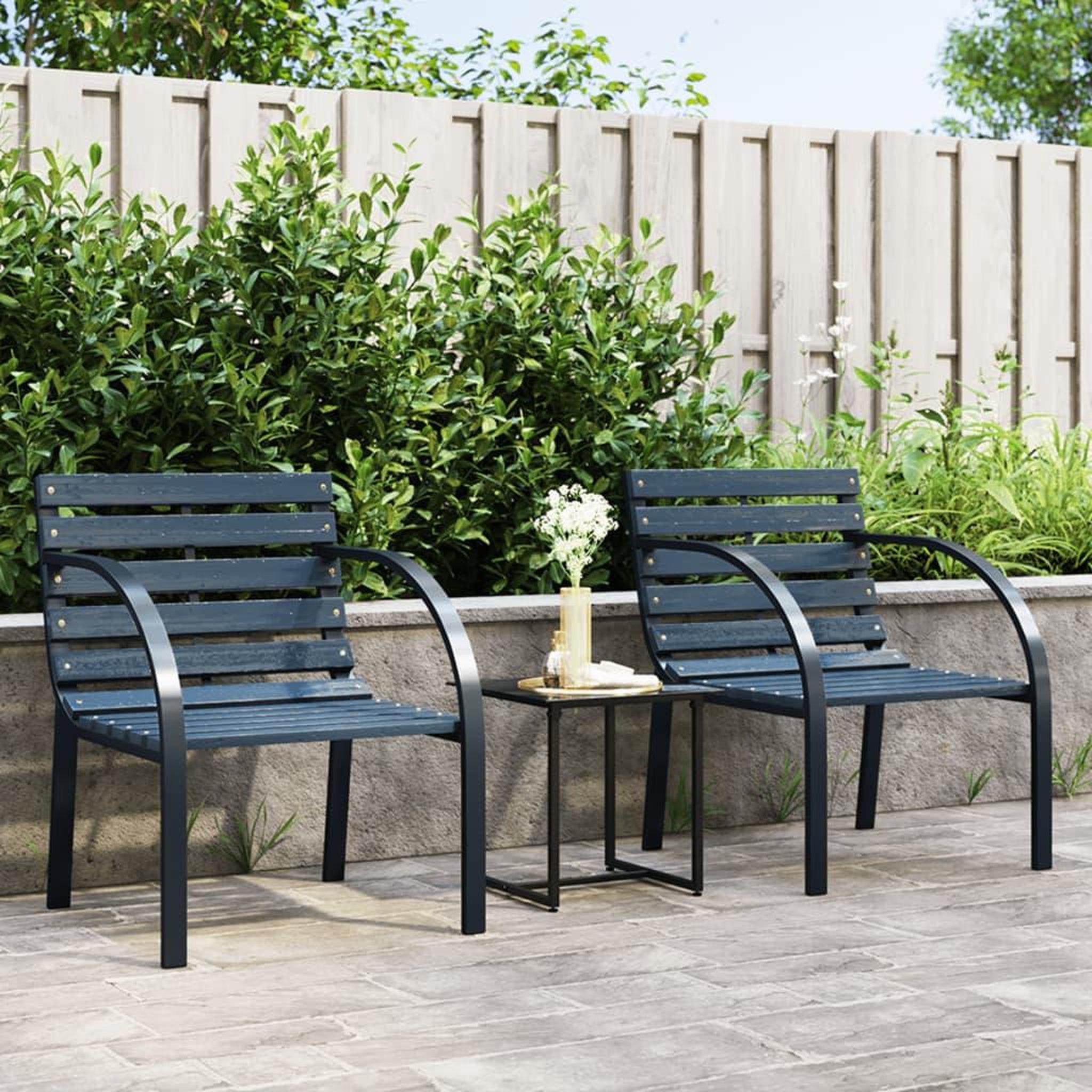 Voir la diapositive 1 : VIDAXL Chaises de jardin lot de 2 Gris Bois