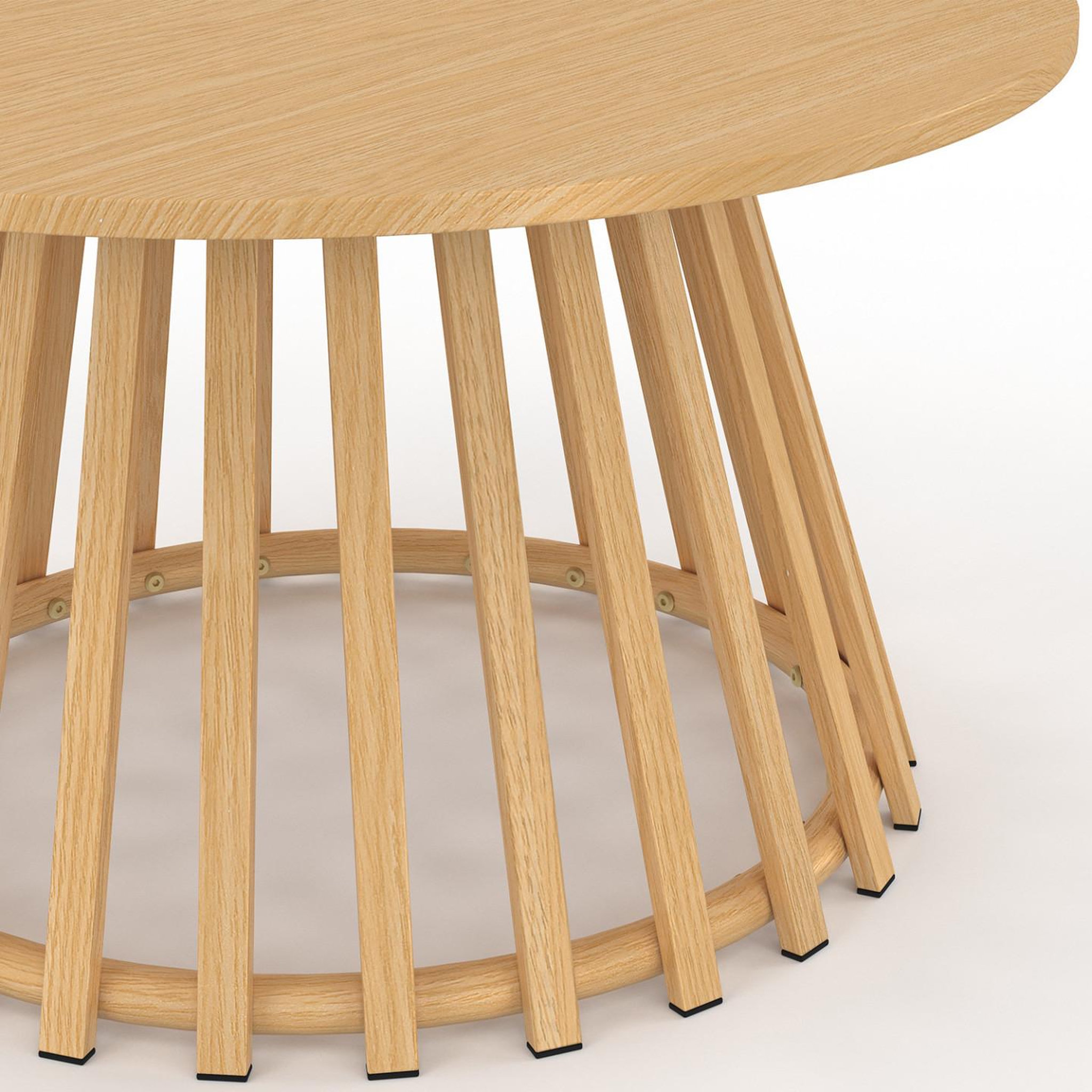 Voir la diapositive 5 : ID MARKET Table basse de jardin ronde 70 cm solal avec pied lattes en métal effet bois