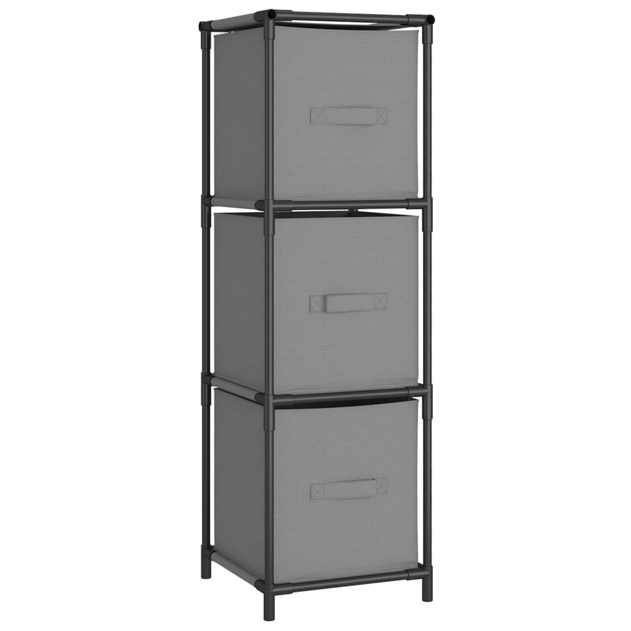 Voir la diapositive 2 : VIDAXL Armoire de rangement 3 tiroirs en tissu Gris 34x34x101 cm Acier
