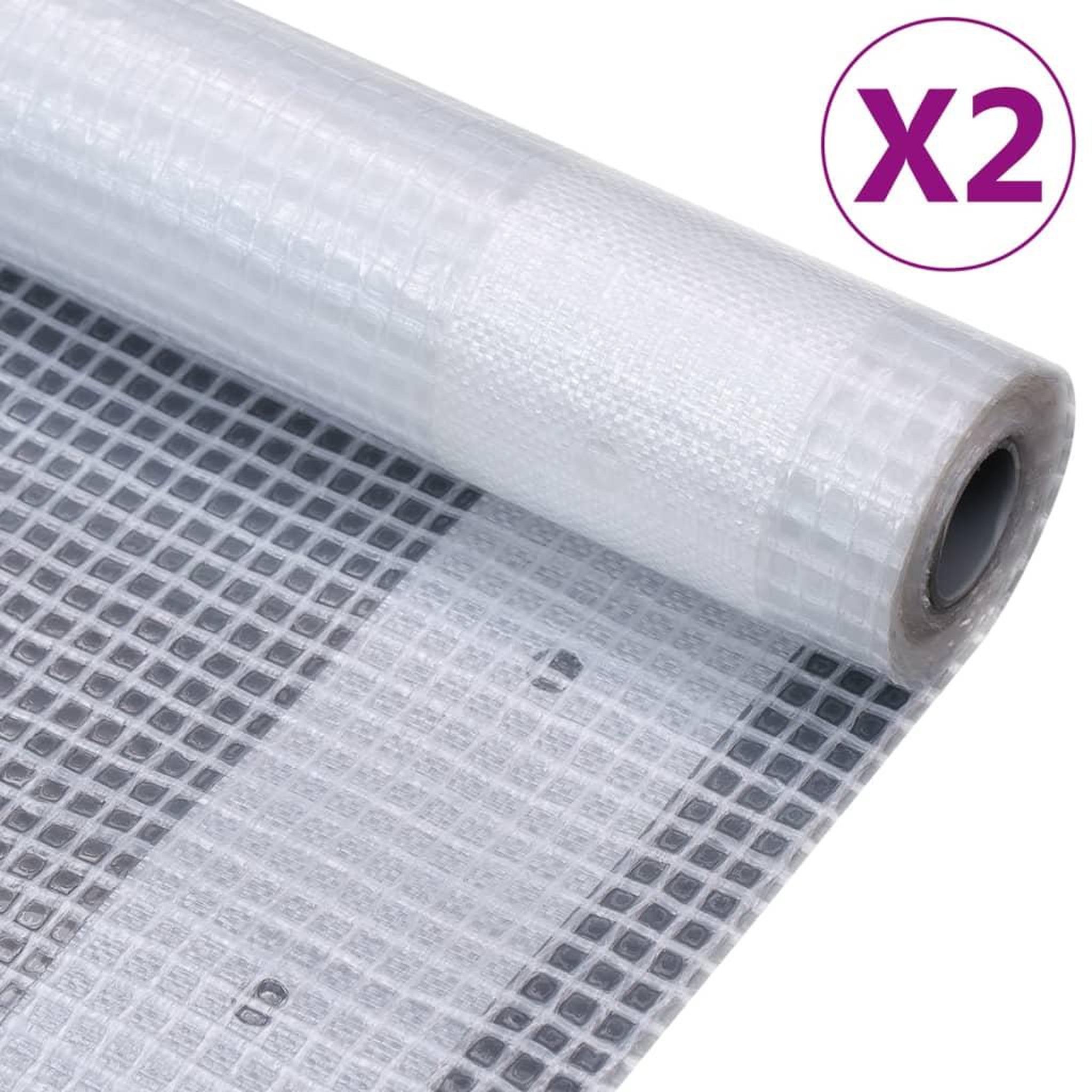 VIDAXL Baches Leno 2 pcs 260 g/m² 2x2 m Blanc