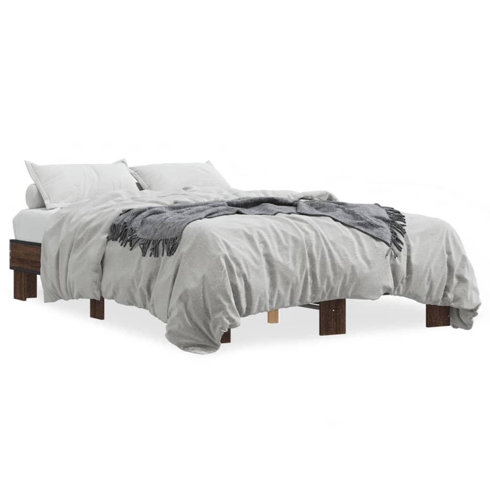Voir la diapositive 2 : VIDAXL Cadre de lit sans matelas chene marron 120x200 cm