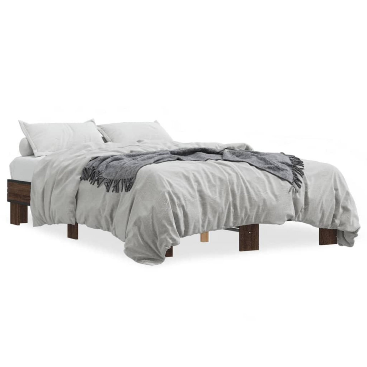 VIDAXL Cadre de lit sans matelas chene marron 120x200 cm