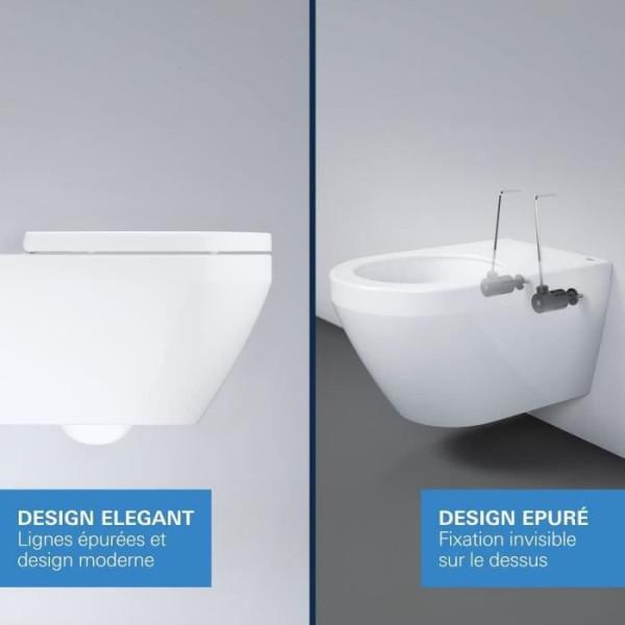 Voir la diapositive 6 : Grohe Ensemble wc suspendu compact - sortie horizontale - sans bride - grohe euro ceramic triple vortex (102 485 sh00)