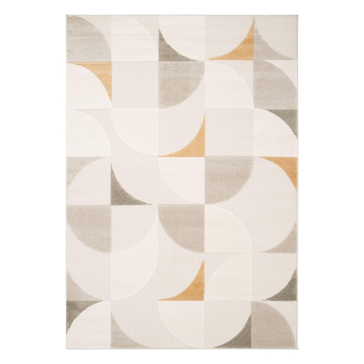 SWEEEK Tapis intérieur motifs rétro poils ras crème