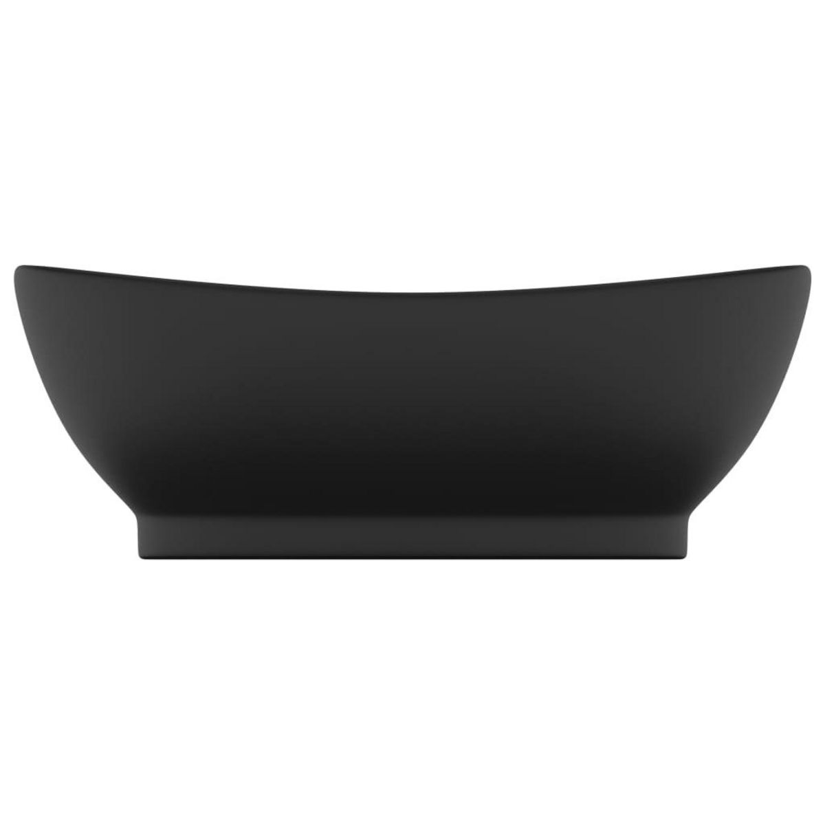 VIDAXL Lavabo ovale de luxe a trop-plein Noir mat 58,5x39 cm Ceramique