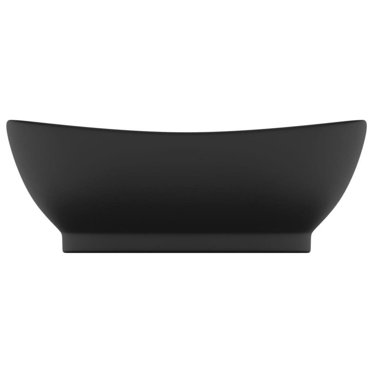 VIDAXL Lavabo ovale de luxe a trop-plein Noir mat 58,5x39 cm Ceramique