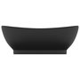 Voir la diapositive 3 : VIDAXL Lavabo ovale de luxe a trop-plein Noir mat 58,5x39 cm Ceramique