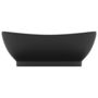 Voir la diapositive 3 : VIDAXL Lavabo ovale de luxe a trop-plein Noir mat 58,5x39 cm Ceramique
