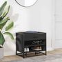 Voir la diapositive 3 : VIDAXL Banc a chaussures noir 60x40x53,5 cm bois d'ingenierie et metal