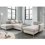 Voir la diapositive 2 : BEST MOBILIER Lagom - canapé d'angle panoramique - convertible - avec coffre - en tissu - 7 places - gauche