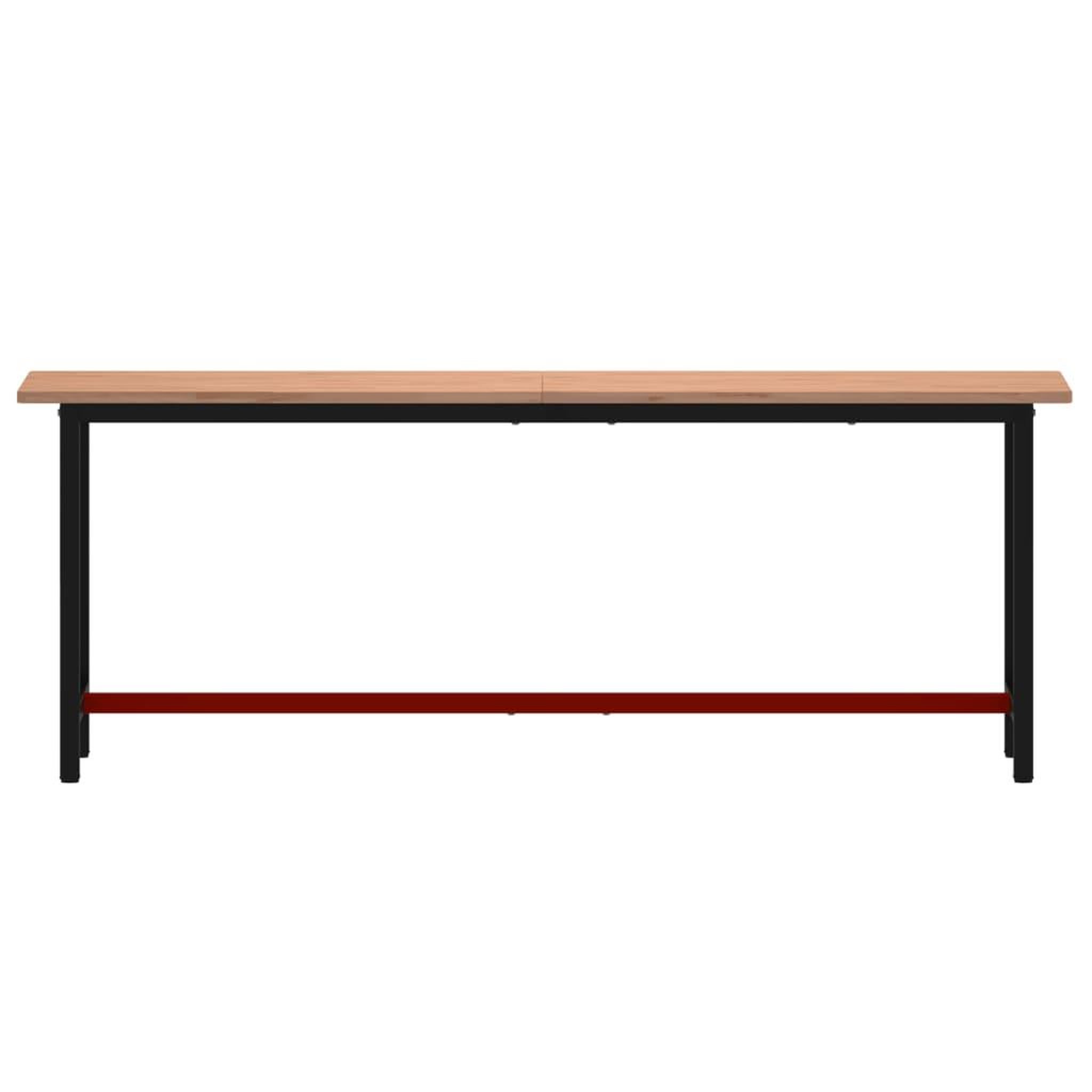 Voir la diapositive 3 : VIDAXL Etabli 220x55x81,5 cm bois massif de hetre et metal