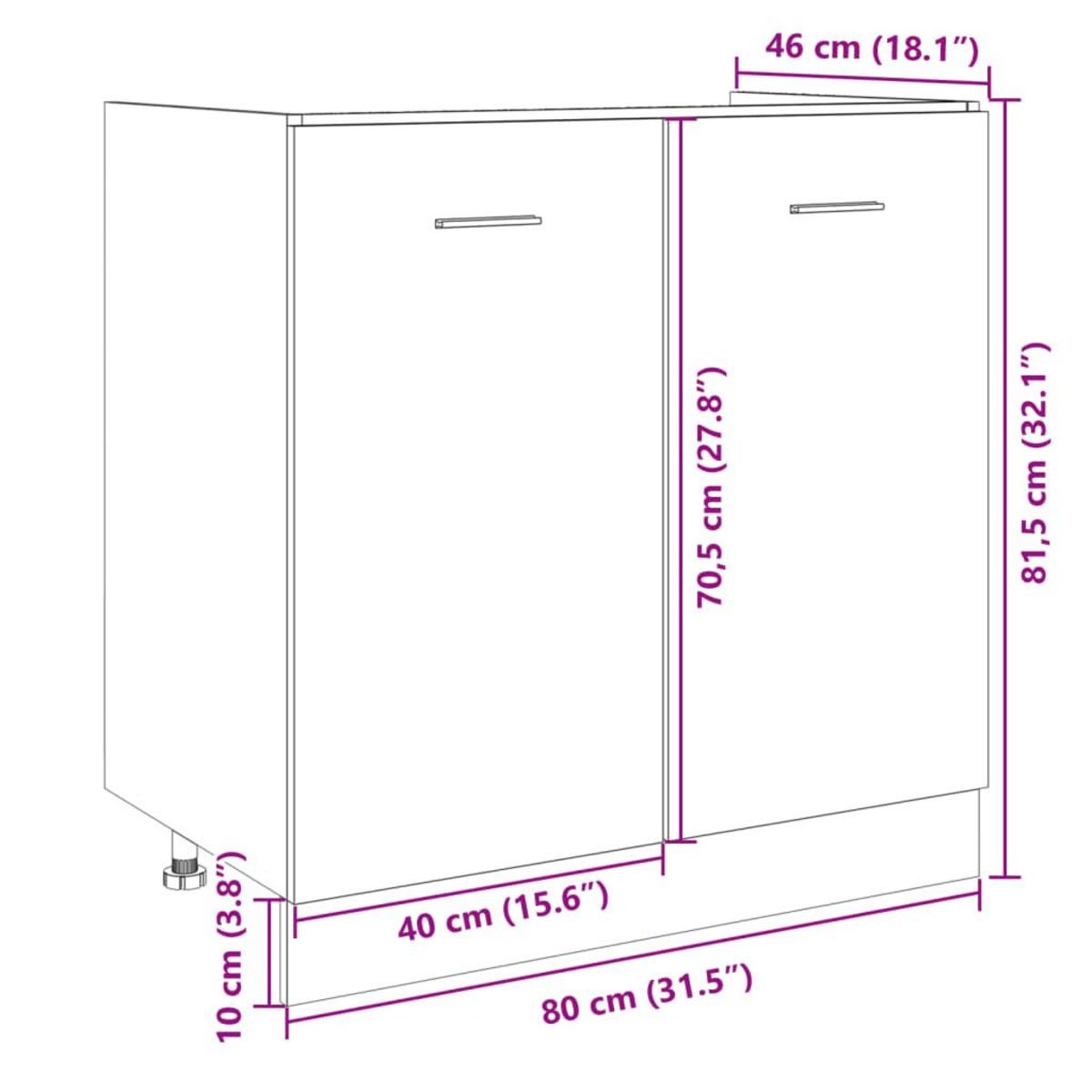 VIDAXL Armoire basse chene sonoma 80x46x81,5 cm bois d'ingenierie