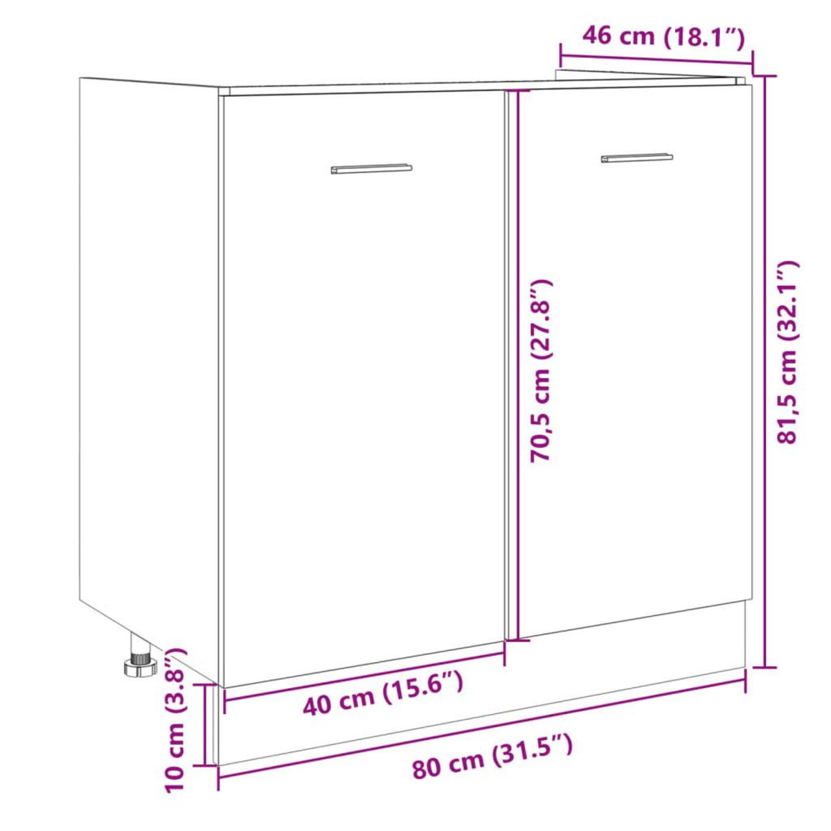 VIDAXL Armoire basse chene sonoma 80x46x81,5 cm bois d'ingenierie