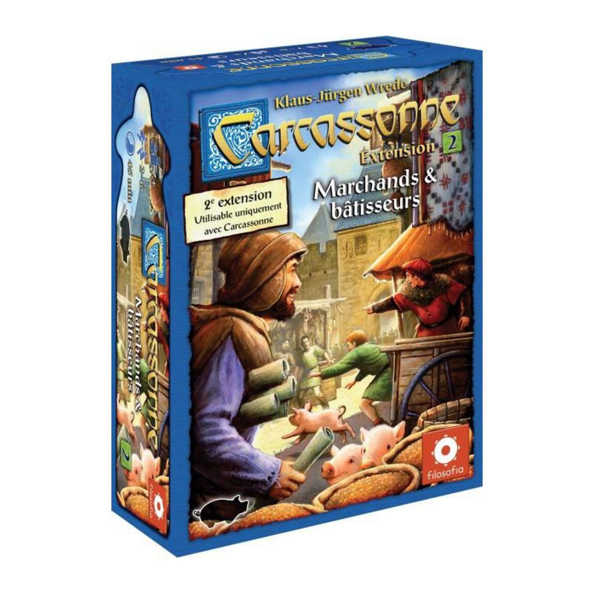 Asmodee Jeu de stratégie Asmodee Carcassone Extension 2 Marchands et Bâtisseurs