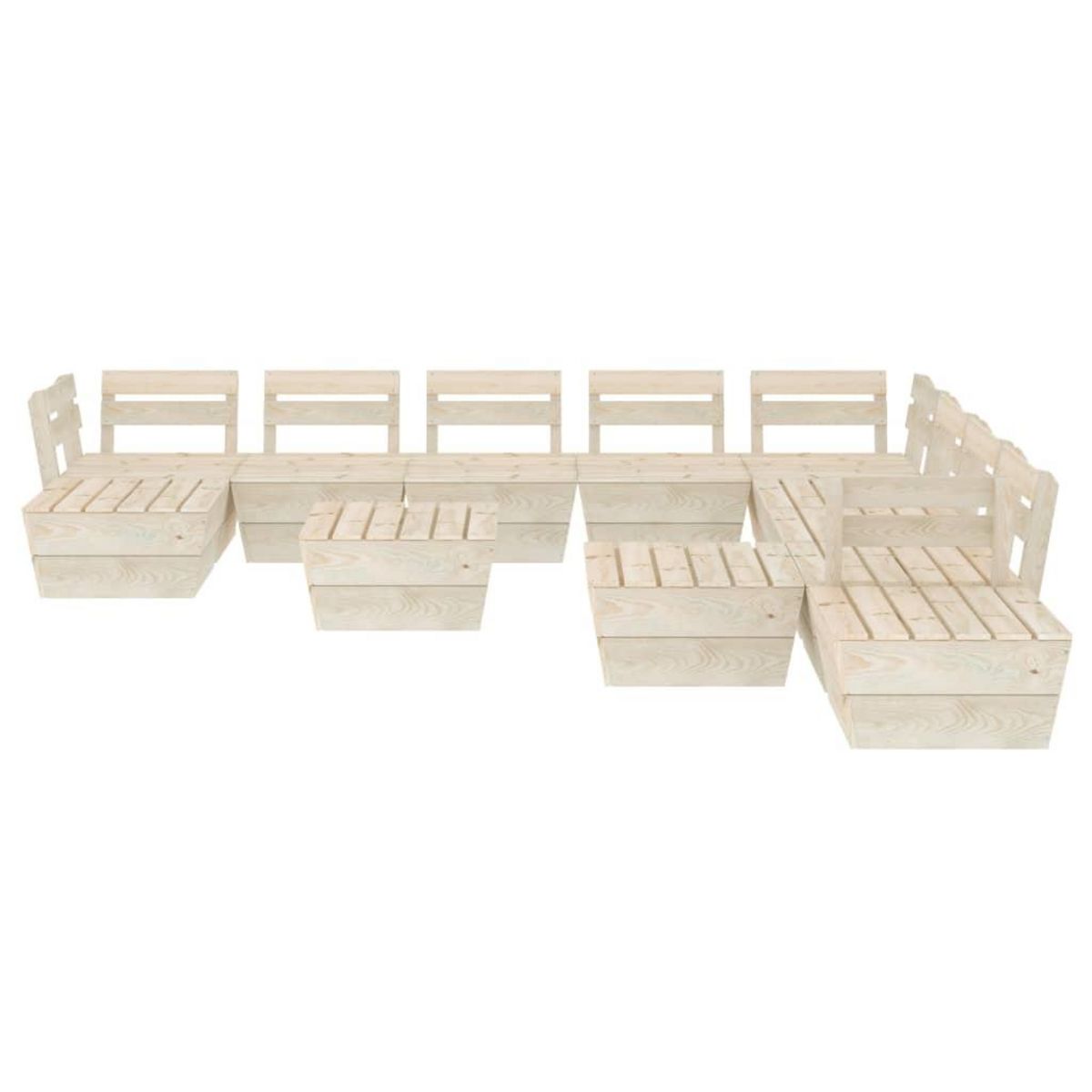 VIDAXL Salon de jardin palette 12 pcs Bois d'epicea impregne