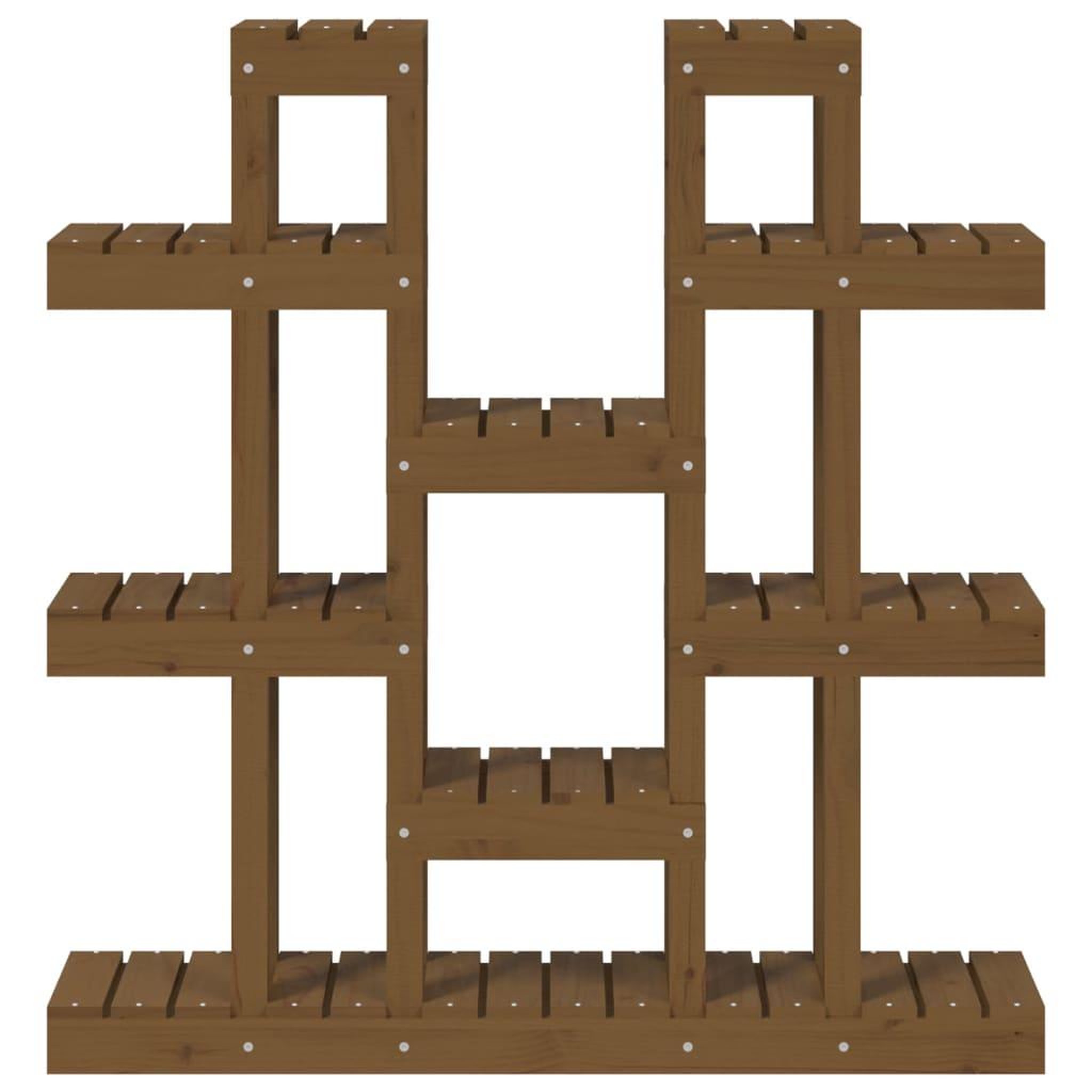Voir la diapositive 5 : VIDAXL Support a plantes Marron miel 104,5x25x109,5 cm Bois massif pin
