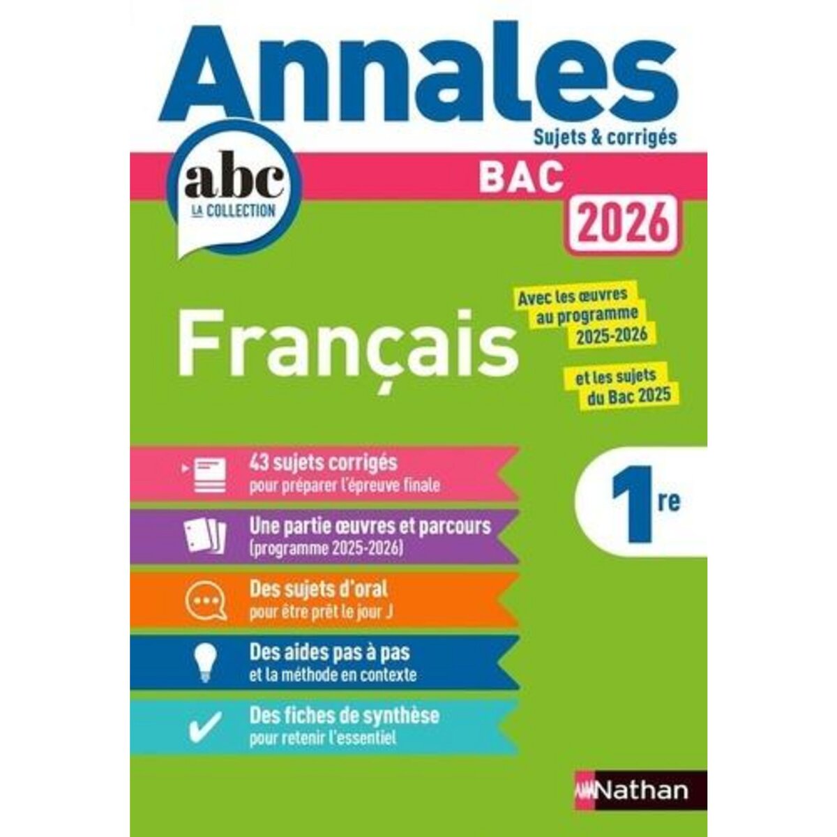FRANCAIS 1RE. SUJETS & CORRIGES, EDITION 2026, Cassou-Noguès Anne