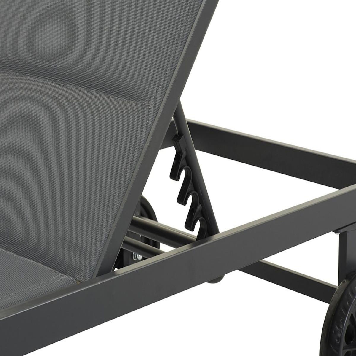 Habitat et Jardin Bain de soleil textilène matelassé et aluminium  Bella  - Phoenix - Gris foncé