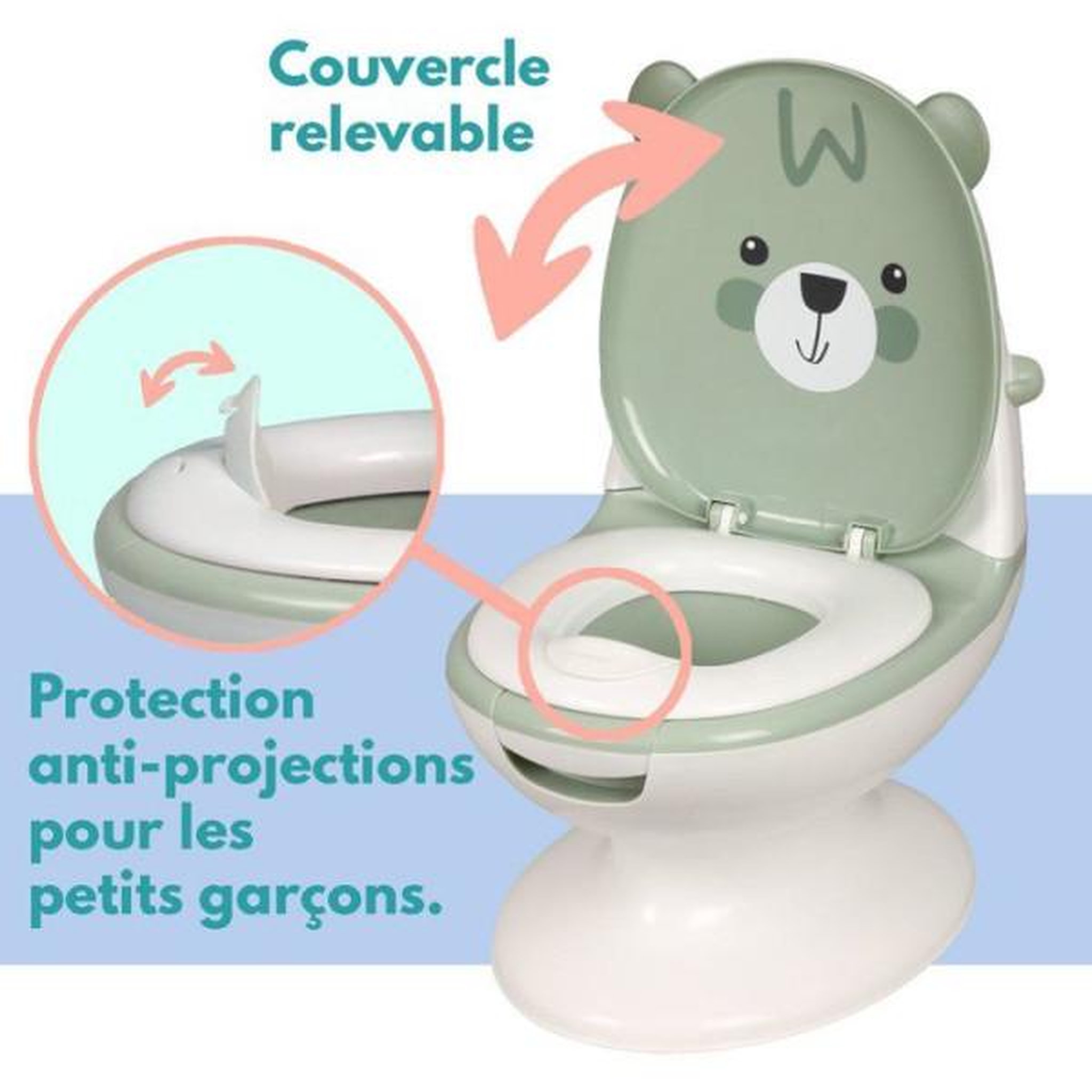 Voir la diapositive 3 : BAMBISOL Mini toilettes pour bébé - BAMBISOL - Ourson - Vert Amande