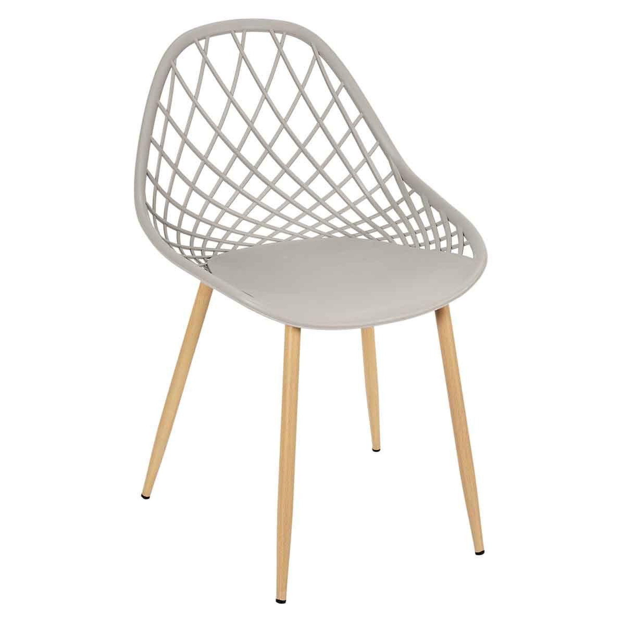 Voir la diapositive 2 : The Home Deco Factory Lot de 4 chaises design  malaga  80cm taupe