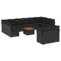Voir la diapositive 2 : VIDAXL Salon de jardin avec coussins 13 pcs noir resine tressee