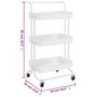 Voir la diapositive 6 : VIDAXL Chariot de cuisine 3 niveaux Blanc 42x35x85 cm Fer et ABS