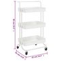 Voir la diapositive 6 : VIDAXL Chariot de cuisine 3 niveaux Blanc 42x35x85 cm Fer et ABS