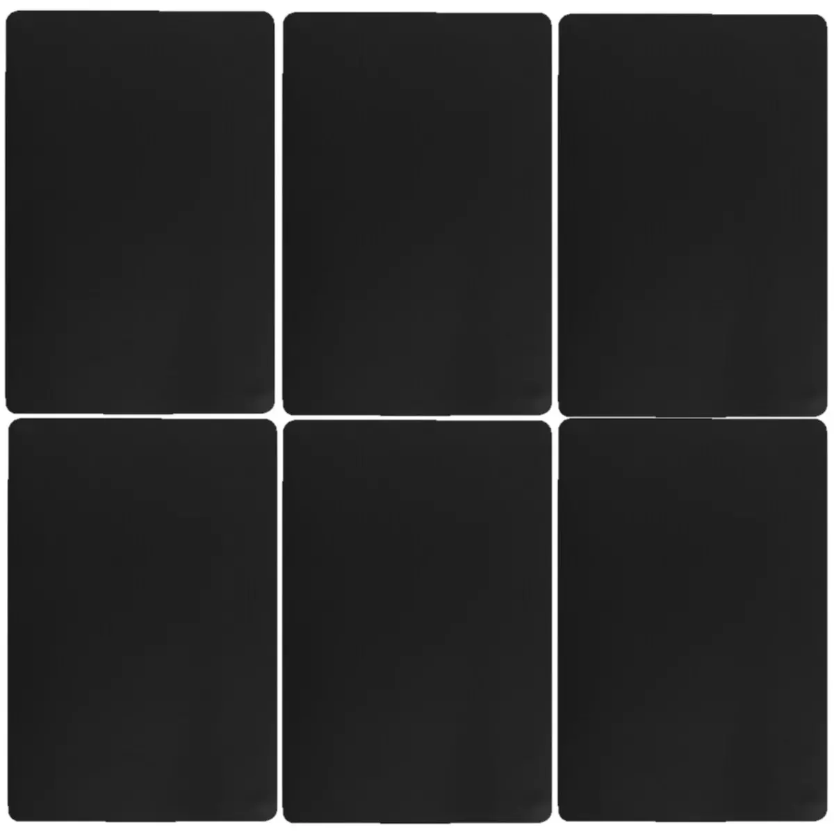 TOILINUX Lot de 6 Sets de table rectangulaire Tenor - 45 x 30 cm - Noir