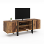 Voir la diapositive 1 : ID MARKET Meuble TV 140 cm AUSTRIA 2 portes bois pieds épingle