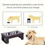 Voir la diapositive 4 : PAWHUT Gamelle double chien chat Porte-gamelles surélevé dim. 44L x 24l x 15H cm 2 gamelles acier inox. incluses MDF