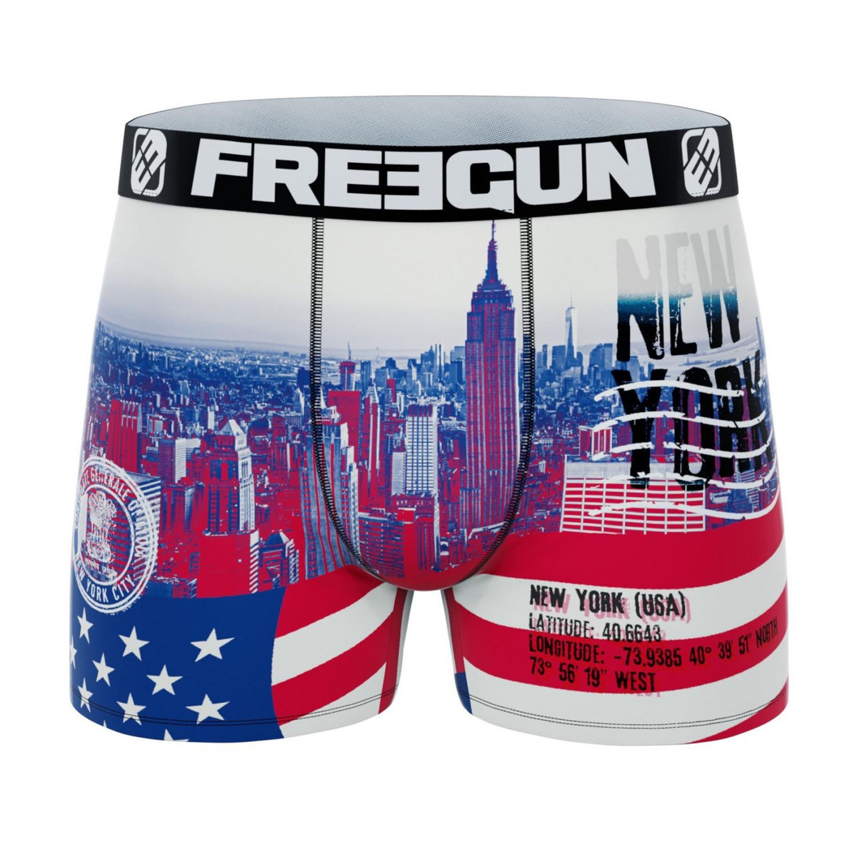 FREEGUN Lot de 3 boxers homme Usa