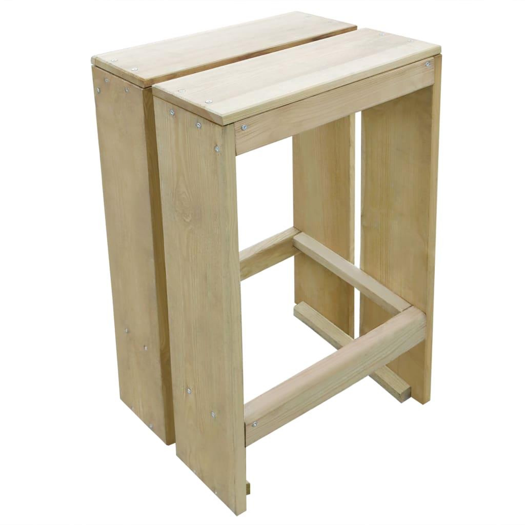 Voir la diapositive 2 : VIDAXL Tabourets de bar d'exterieur lot de 2 pin impregne