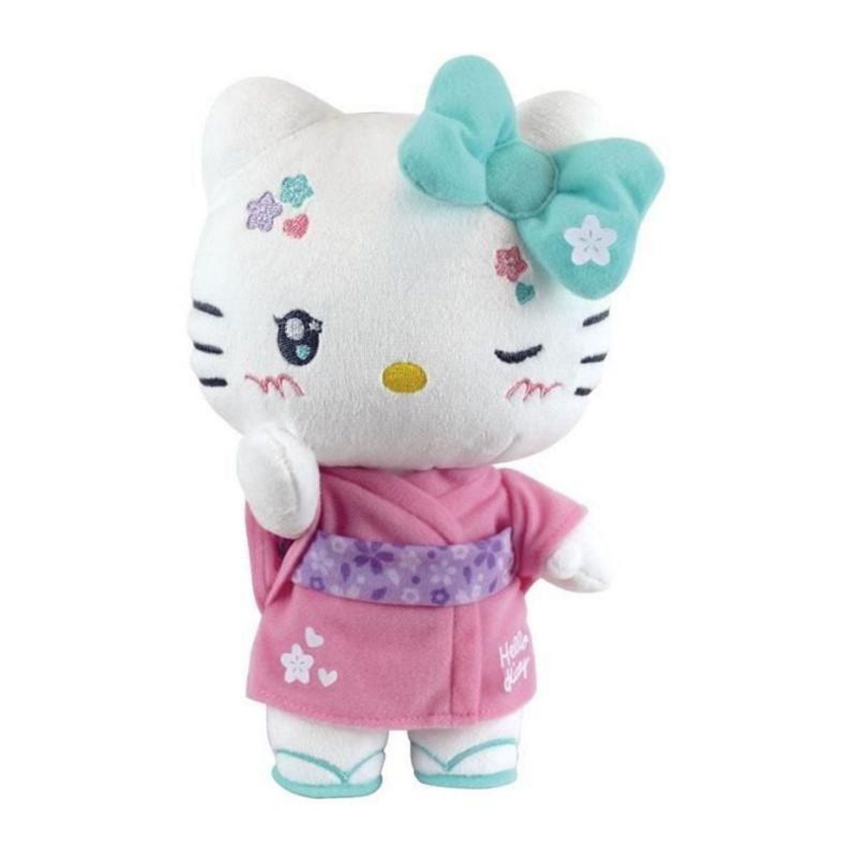 JEMINI Hello Kitty Kimono Kawai Peluche +- 22 cm - JEMINI - Version kawai avec kimono rose et tongs.
