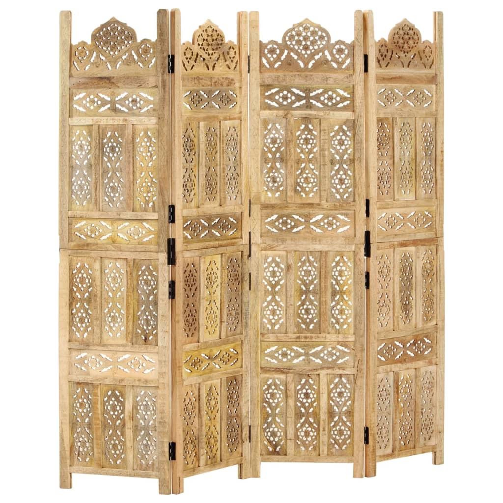 Voir la diapositive 1 : VIDAXL Cloison de separation 4 panneaux 160x165 cm Bois de manguier